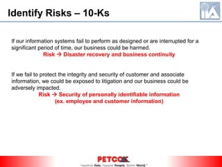 Identify Risks – PETCO Leadership Meeting Takeaways 