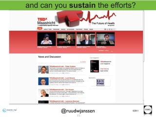 and can you sustain the efforts?




          @ruudwjanssen        ©2011

                55
 