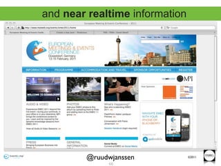 and near realtime information




        @ruudwjanssen           ©2011

              66
 