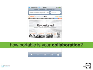 how portable is your collaboration?

                                        image credit: Genius Bar
                                        mashup adapted by Ruud
                                        Janssen ( genius bar logo
                                          to be designed in line
                                          with brand guidelines)




                                      ©2011
 