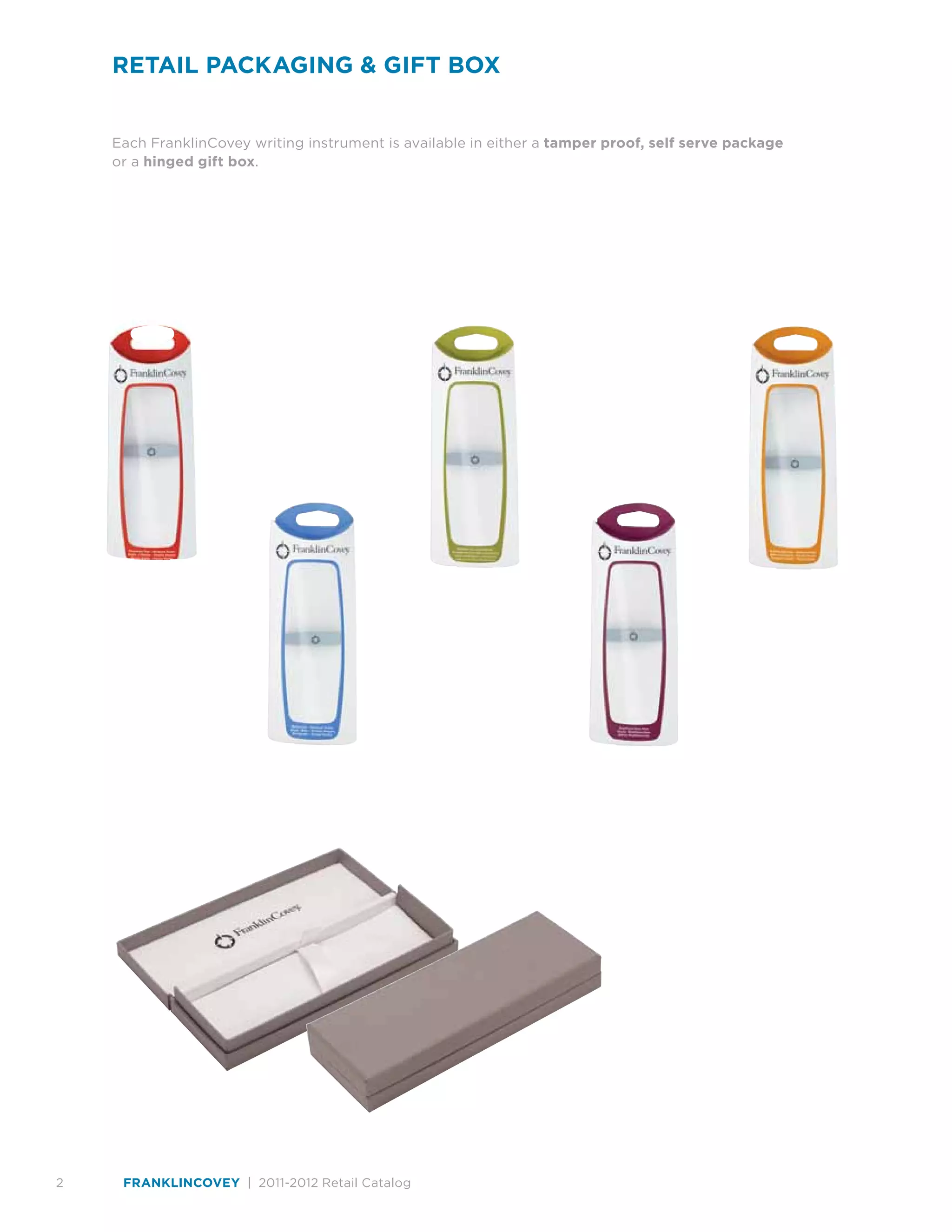 Franklin Covey Writing Instruments 2011/2012 Retail Catalog PDF