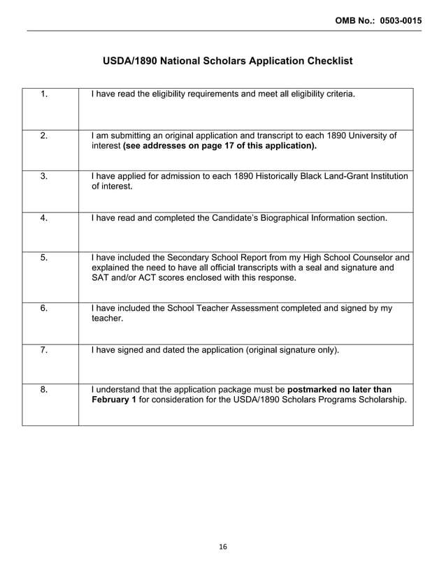 2011 fillable usda 1890 national scholars high school application