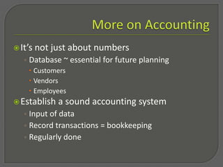Software vs. ShoeboxA system to monitor your businessCollectionsProducts / servicesInvoicesBetter BOOKKEEPING ~ avoid double entries