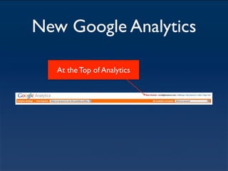 New Google Analytics

   At the Top of Analytics
 