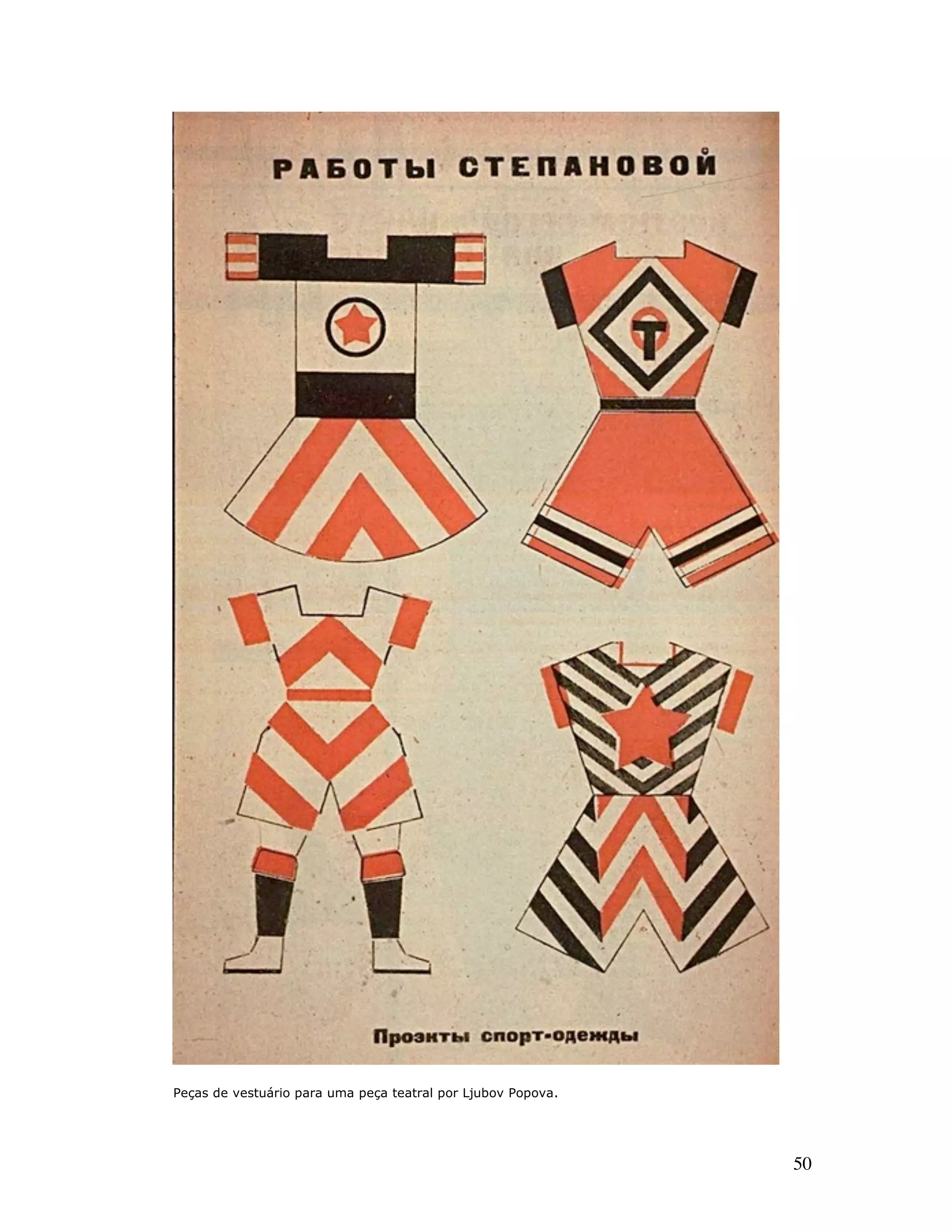 Peças de vestuário para uma peça teatral por Ljubov Popova.




                                                              50
 