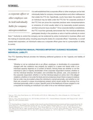 FTC enForCemenT AgAInsT IndIvIduALs [2]



                                               It is well-established that a co...