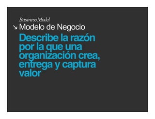 Business Model
Modelo de Negocio
Describe la razón
por la que una
organización crea,
entrega y captura
valor


                     www.cedim.edu.mx
 