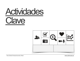 Actividades
Clave


Hola Global Entrepreneurship Week   www.cedim.edu.mx
 