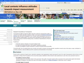 Local contexts influence attitudes
Local contexts influence attitudes
towards impact measurement
towards impact measurement
REF2014 in the UK
REF2014 in the UK
 