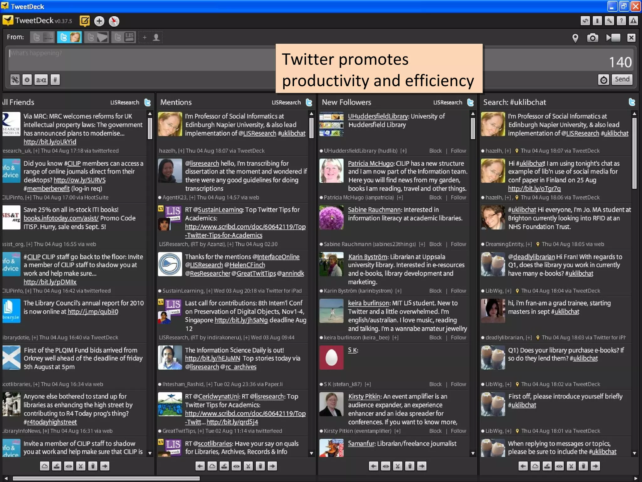 Twitter promotes
Twitter promotes
productivity and efficiency
productivity and efficiency
 