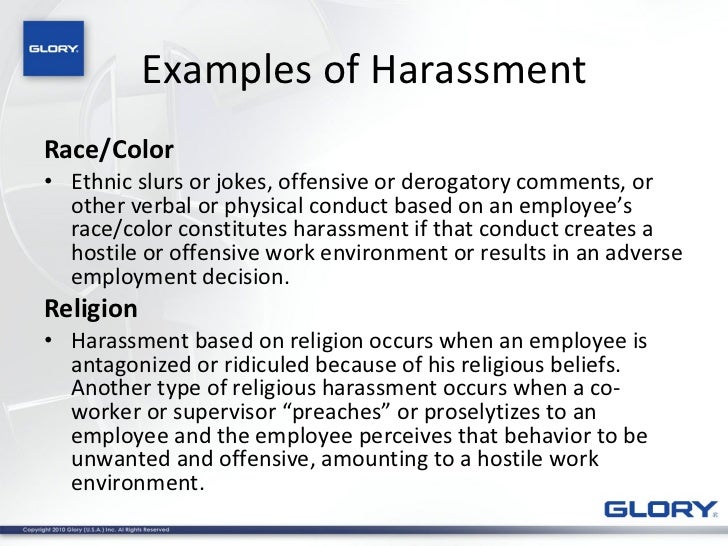 discrimination at work examples