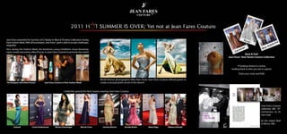 2011 Hot Summer Is Over; Yet Not At Jean Fares Couture!