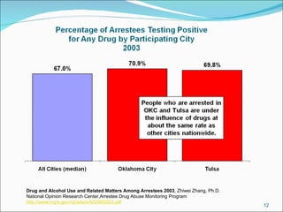 Drug and Alcohol Use and Related Matters Among Arrestees 2003 , Zhiwei Zhang, Ph.D. National Opinion Research Center,Arres...
