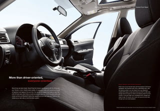 Bluetooth ® Hands-free Capability         |       iPod ® Control              |      Heated Front Seats




More than driver-oriented,
              everyone-oriented.
                                                                                                                                       Audio System with Media Flexibility
                                                                                                                                       Share more of your favorite tracks with the Impreza’s multi-format
  Good times are best shared. Good thing the Impreza was designed with the driver and                                                  capabilities. Play standard audio CDs or MP3/WMA discs. With
  your friends in mind. Smartly sized outside, it’s spacious inside with surprising amounts                                            the optional system, you can stream from your Bluetooth-
  of headroom and legroom for up to five. You can opt for heated front seats to take the                                               enabled MP3 player, or play and control your iPod® or USB mass
  chill off those early start times, as well as available steering-wheel-mounted audio and                                             storage device through your stereo and steering-wheel-mounted
                                                                                                                                       controls. It will even keep your compatible iPod® charged and
  cruise controls and Bluetooth hands-free capability, so you can keep your hands on the
                                                                                                                                       ready to play. Of course, your music will sound full and clear
  wheel as you take calls or tune the stereo system.
                                                                                                                                       through up to six tuned speakers.




                                                                                                                                  Impreza Outback Sport with Carbon Black Cloth Outback Sport Special Edition with®Carbon Black Cloth.
                                                                                                                                                                       Impreza and Power Moonroof and TomTom Navigation System.
 