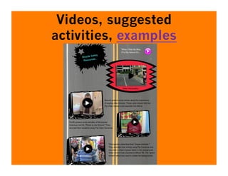 Videos, suggested
activities, examples
 