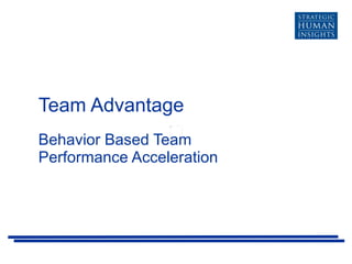 Team Advantage   Behavior Based Team Performance Acceleration 