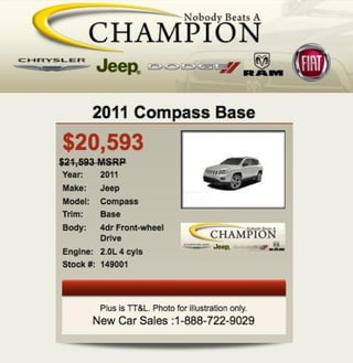 2011 Jeep Compass For Sale IN | Jeep Dealer Indianapolis