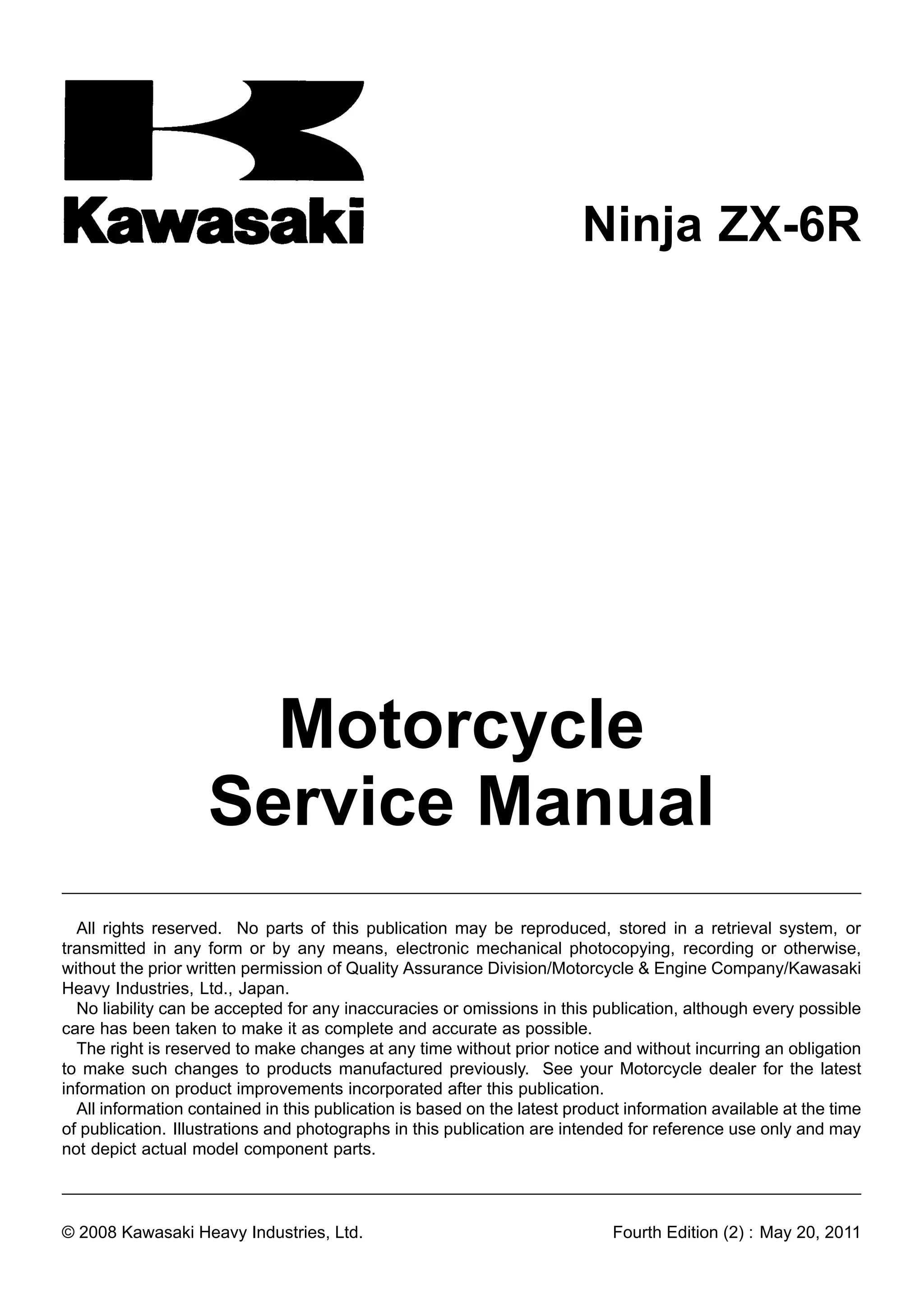 2011 kawasaki zx600 rb service repair manual | PDF