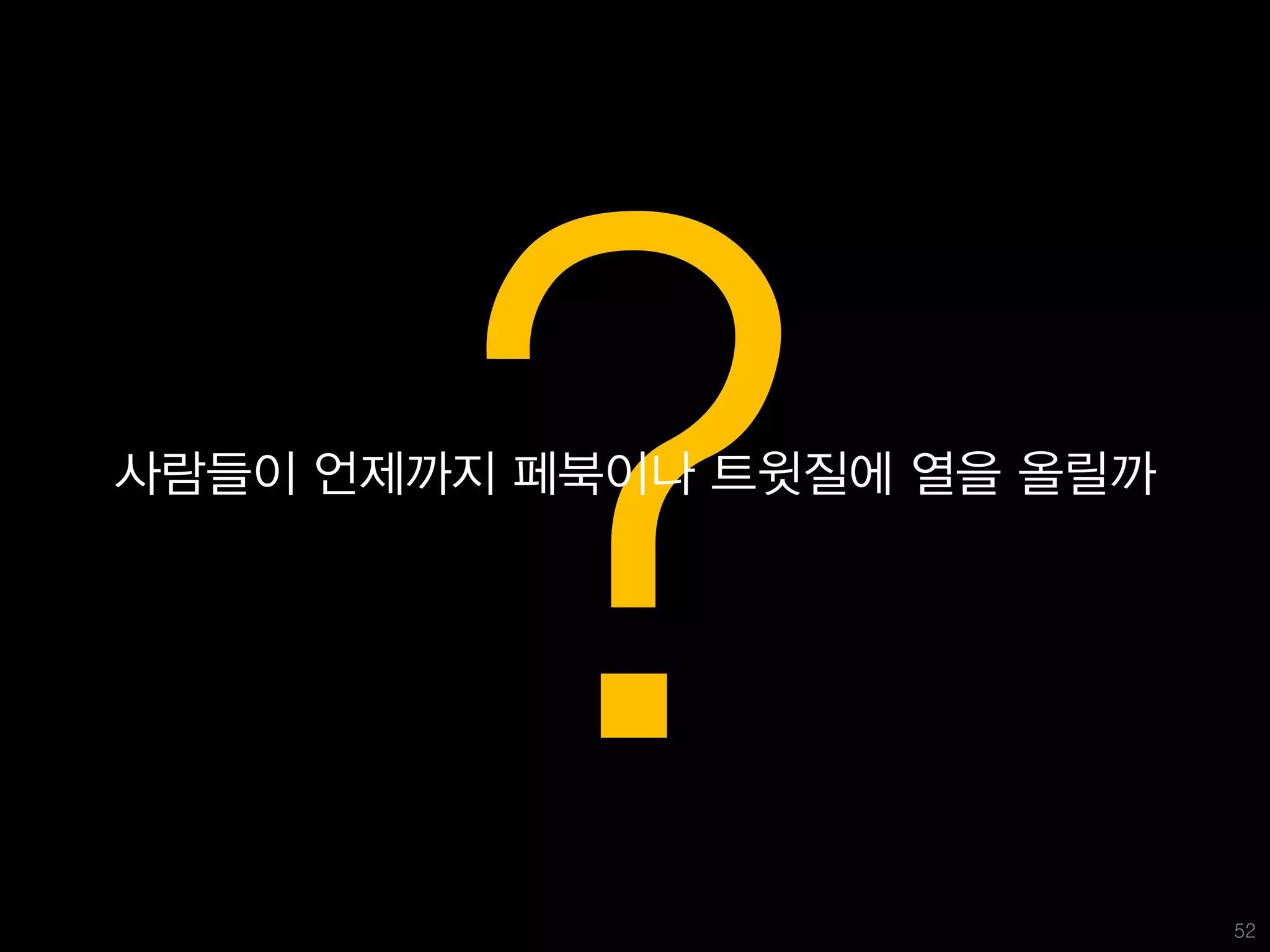 사람들이 언제까지 페북이나 트윗질에 열을 올릴까




                             52
 