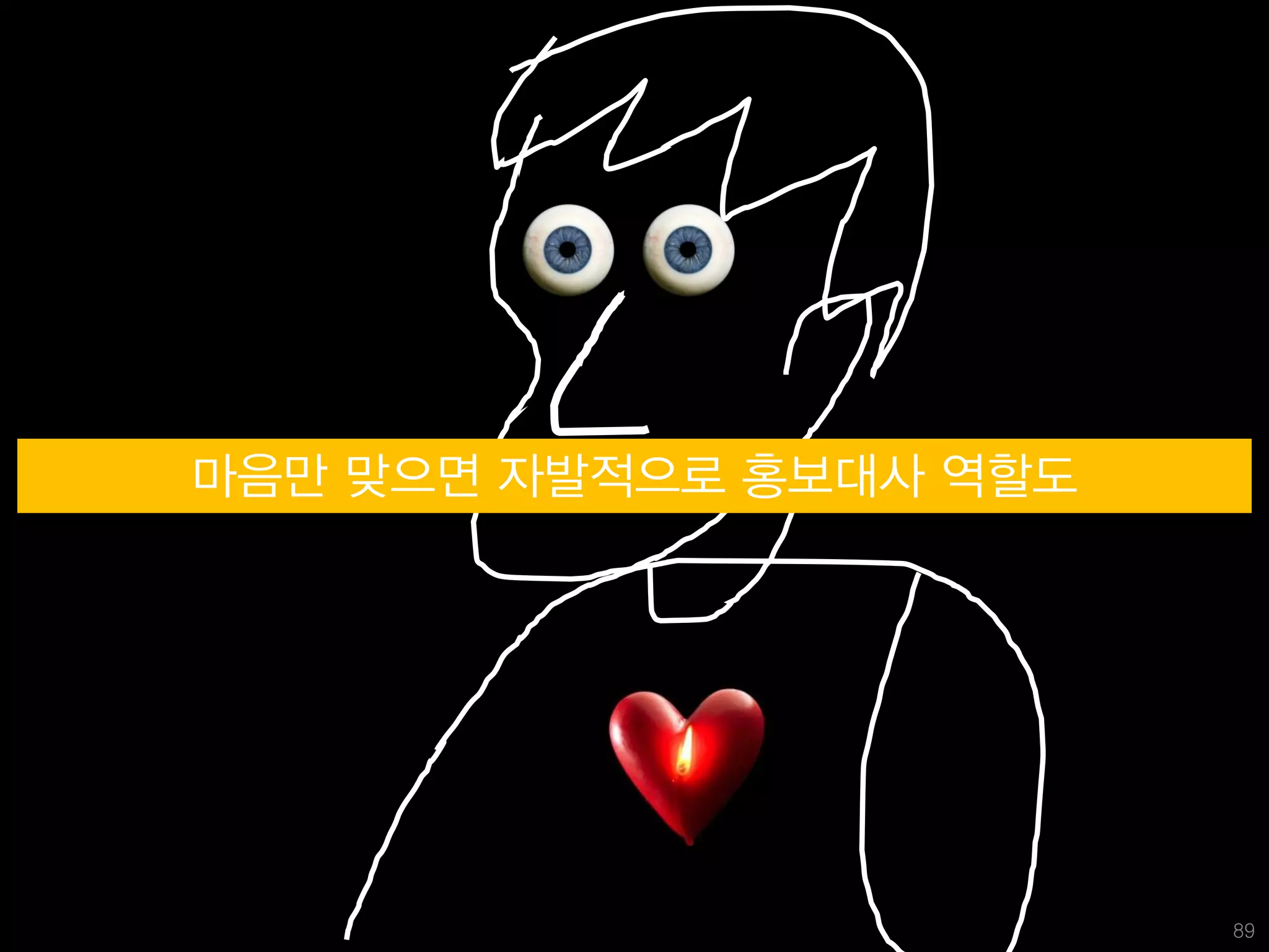 마음만 맞으면 자발적으로 홍보대사 역할도




                         89
 