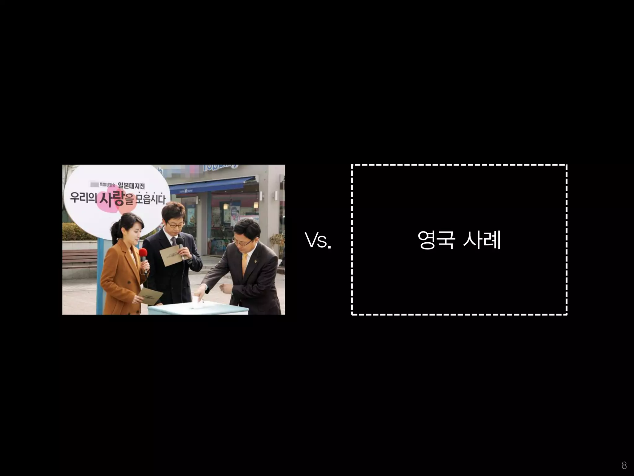 지난 시간에 여러분과 공유했던 이야기




         Vs.   영국 사례




                       8
 