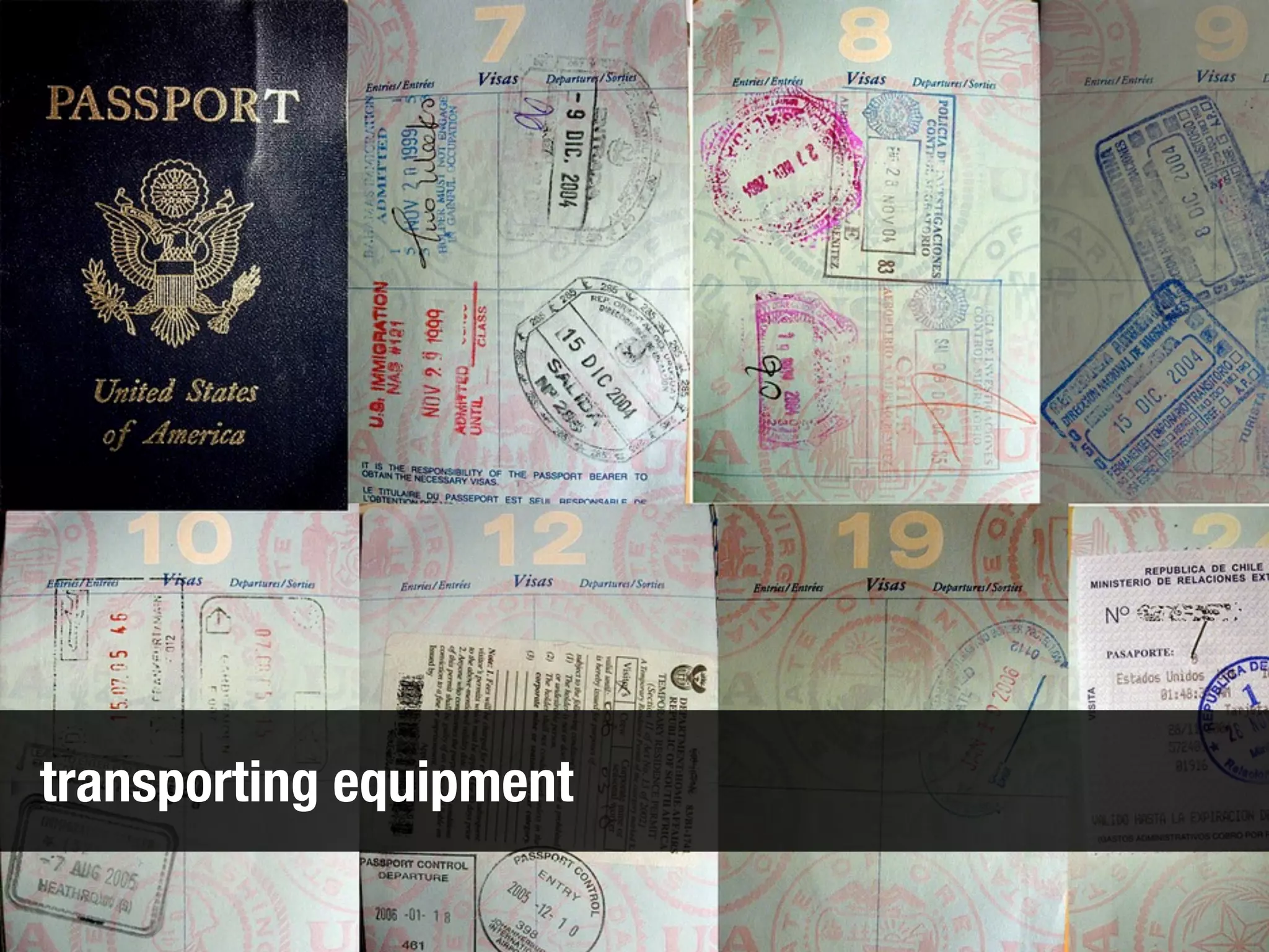 transporting equipment
 