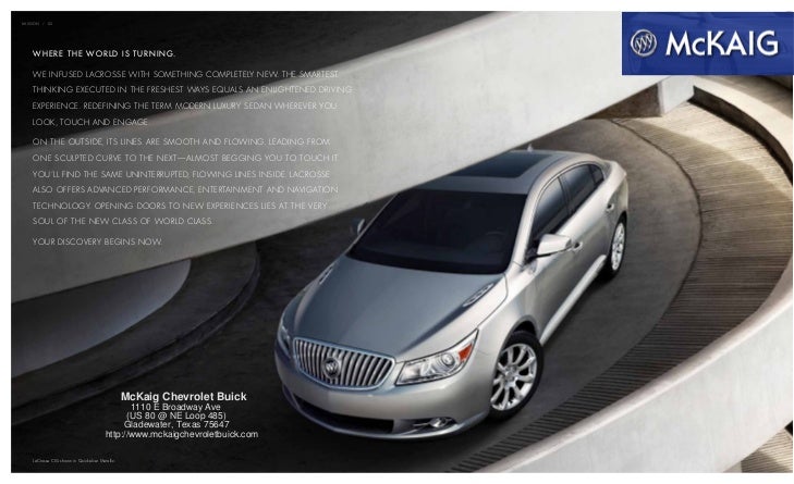 2011 Buick Lacrosse For Sale Longview Texas Mckaig Buick