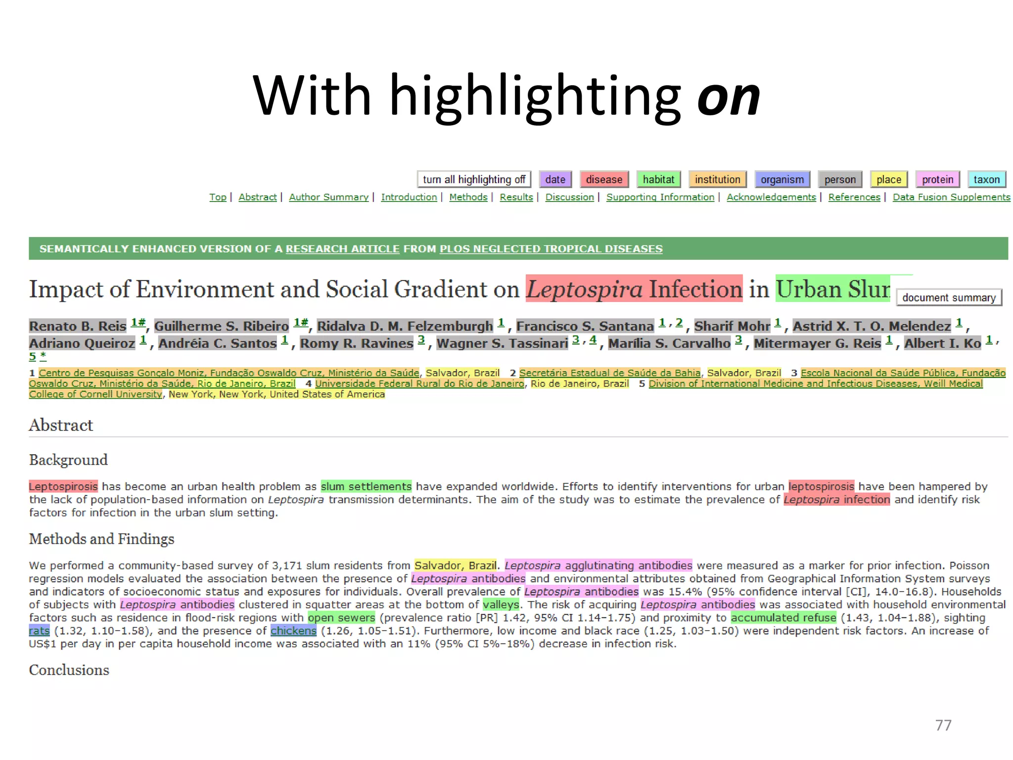 With highlighting on
77
 