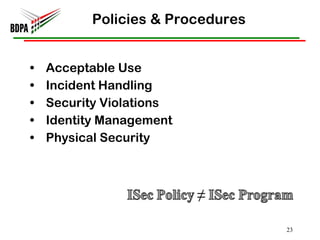 Developing an Information Security Program | PPT