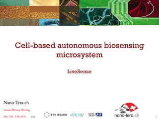 Cell -based autonomous biosensing microsystem LiveSense 03/02/12 Nano-Tera.ch  Annual Plenary Meeting 