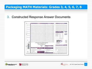 Packaging MATH Materials: Grades 3, 4, 5, 6, 7, 8


3. Constructed Response Answer Documents




                                         2011 NYC Charter School Scoring   41
 