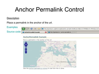 Anchor Permalink Control Description Place a permalink in the anchor of the url.  Examples Source code 