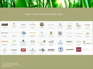 Organic Cosmetic branding and identity design




 Analysis of the cosmetic




Ecole de Design Nantes Atlantique
Branding Packaging Design Workshop
12.2011 Paul Vickers
 