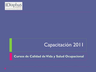 Capacitación 2011

Cursos de Calidad de Vida y Salud Ocupacional
 
