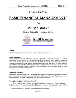 2011 pmir bfm course outline PDF 2011 pmir bfm course outline PDF