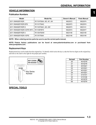 2011 POLARIS RZR 170 SERVICE MANUAL PDF visual data 3