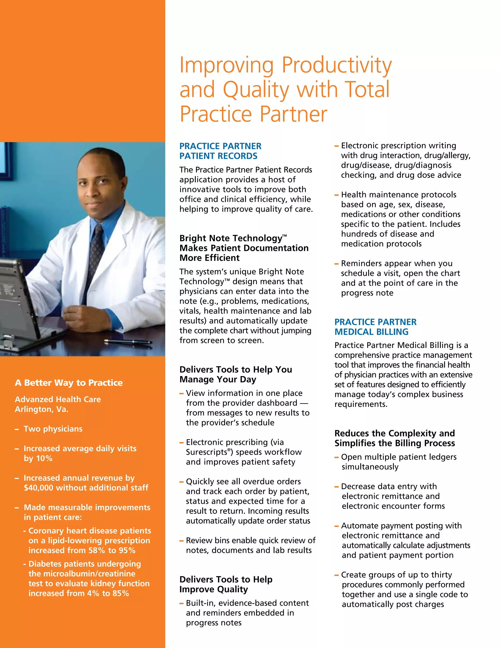 Electronic Health Record and Practice Management Solution for Improved