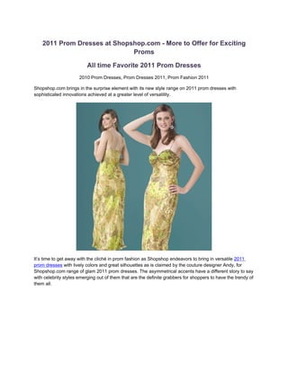 2011 prom dresses at shopshop.com