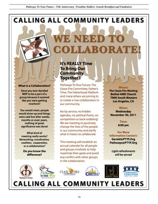 Pathways To Your Future - 15th Anniversary Frontline Soldiers Awards Breakfast and Fundraiser




                                             36
 