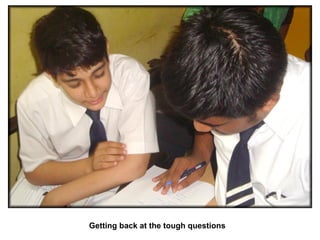 Getting back at the tough questions
 