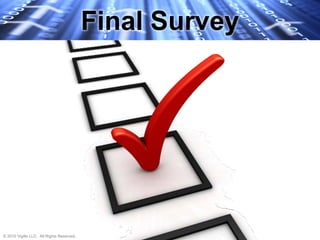 Final Survey




© 2010 Vigillo LLC. All Rights Reserved.
 