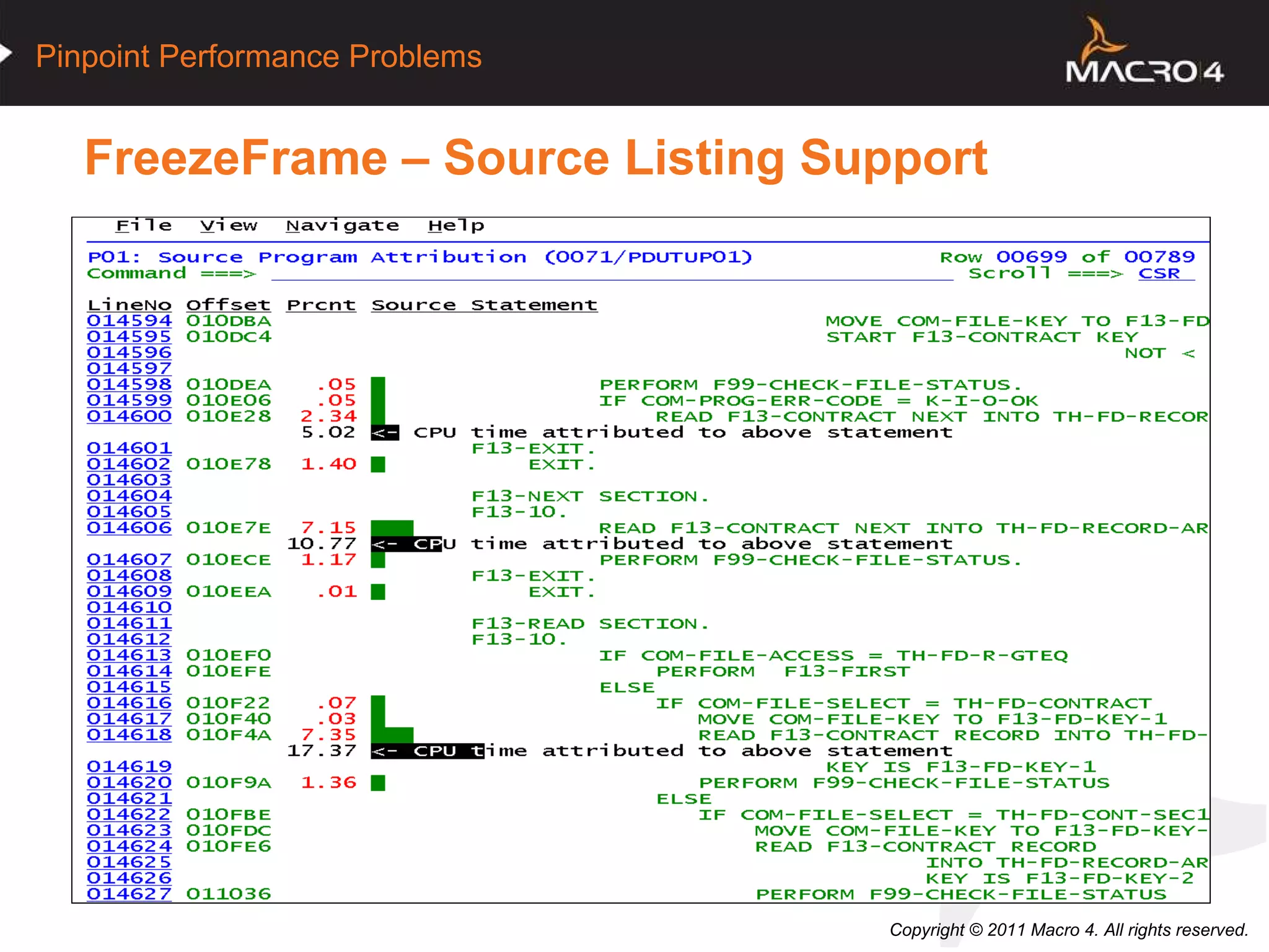 FreezeFrame – Source Listing Support 