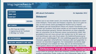 http://www.spiegel.de/netzwelt/web/shitstorm-kritik-an-der-tagesschau-
               wegen-spanien-berichterstattung-a-858397.html




„Shitstorms sind die neuen Fernsehpreise.“
 