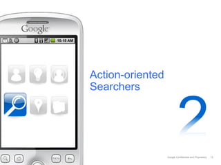 Google Confidential and Proprietary
Action-oriented
Searchers
13
 