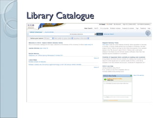 Library Catalogue
 