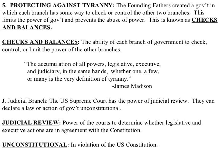 What are the four ways the constitution guards against tyranny image