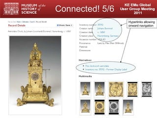 Connected! 5/6 05/10/2011 http://www.mhs.ox.ac.uk/ Slide  /15 Hyperlinks allowing onward navigation 