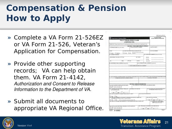 2011 va tap presentation va form 4142