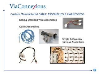 Custom Manufactured CABLE ASSEMBLIES & HARNESSESS Solid & Stranded Wire Assemblies  Simple & Complex  Harness Assemblies Cable Assemblies 