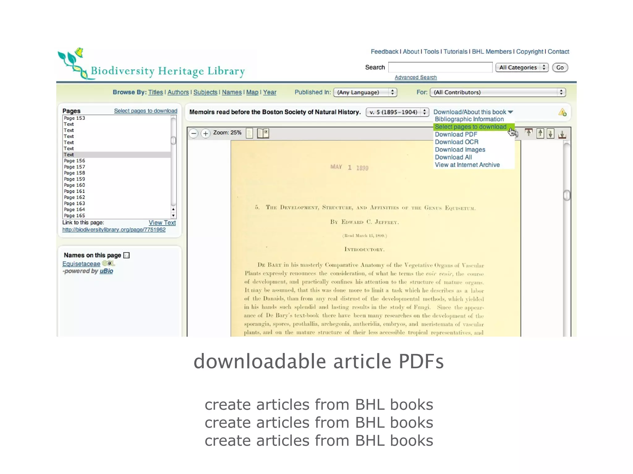 downloadable article PDFs create articles from BHL books create articles from BHL books create articles from BHL books 